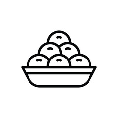 Black line icon for laddoo