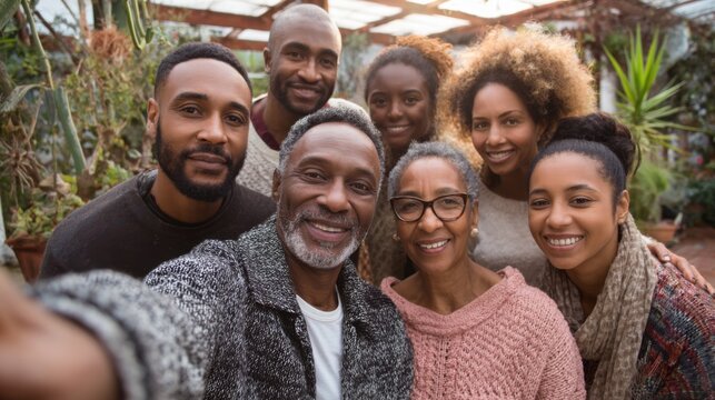Multi generation family taking a selfie picture