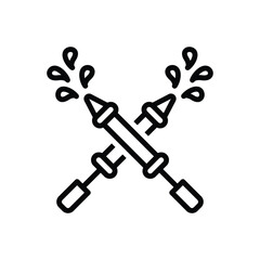 Black line icon for pichkari