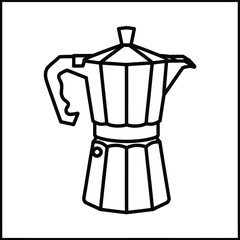 Simple Line Art of a Moka Pot
