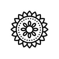 Black line icon for rangoli