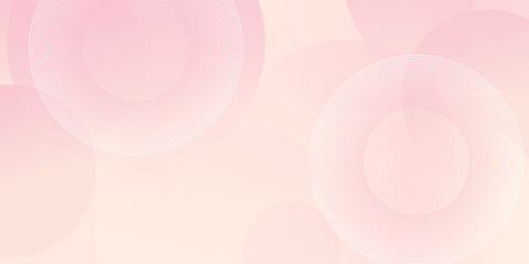 Minimalist banner background, pastel colorful, pink and yellow gradations. Circle effect style geometric, abstract background.