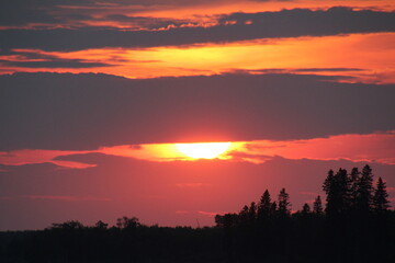 sunset over the sky
