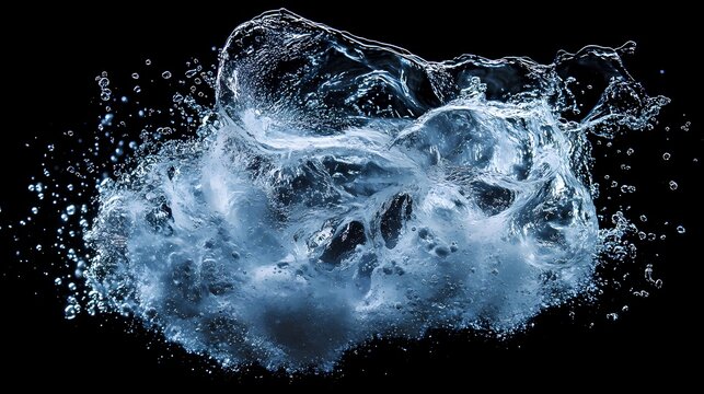 Stunning Water Splash Abstract Blue Texture Background isolated on transparent background