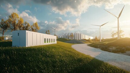 A futuristic battery storage system harnessing green energy