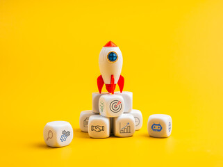 Business growth, startup, leadership, digital marketing, innovation technology, goal and success...