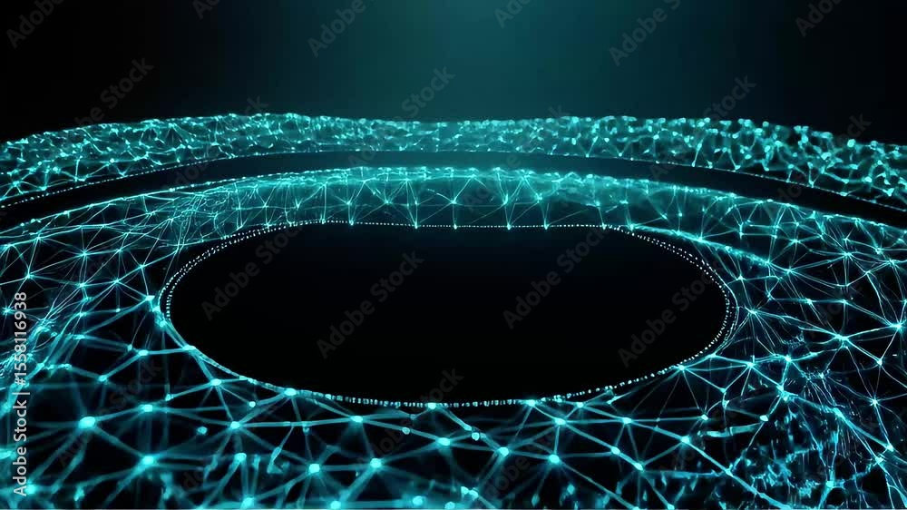 Aufkleber abstract network flowing through space