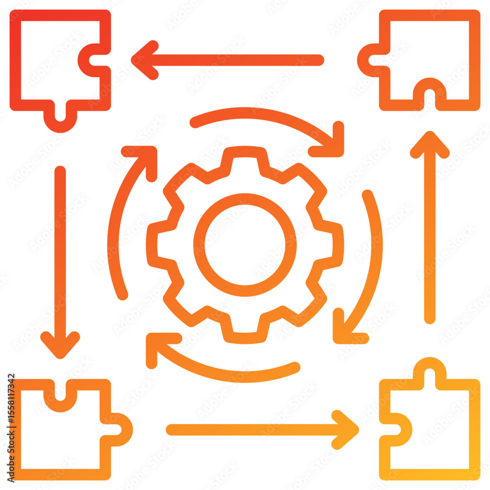 Poster Alignment Line Gradient Icon