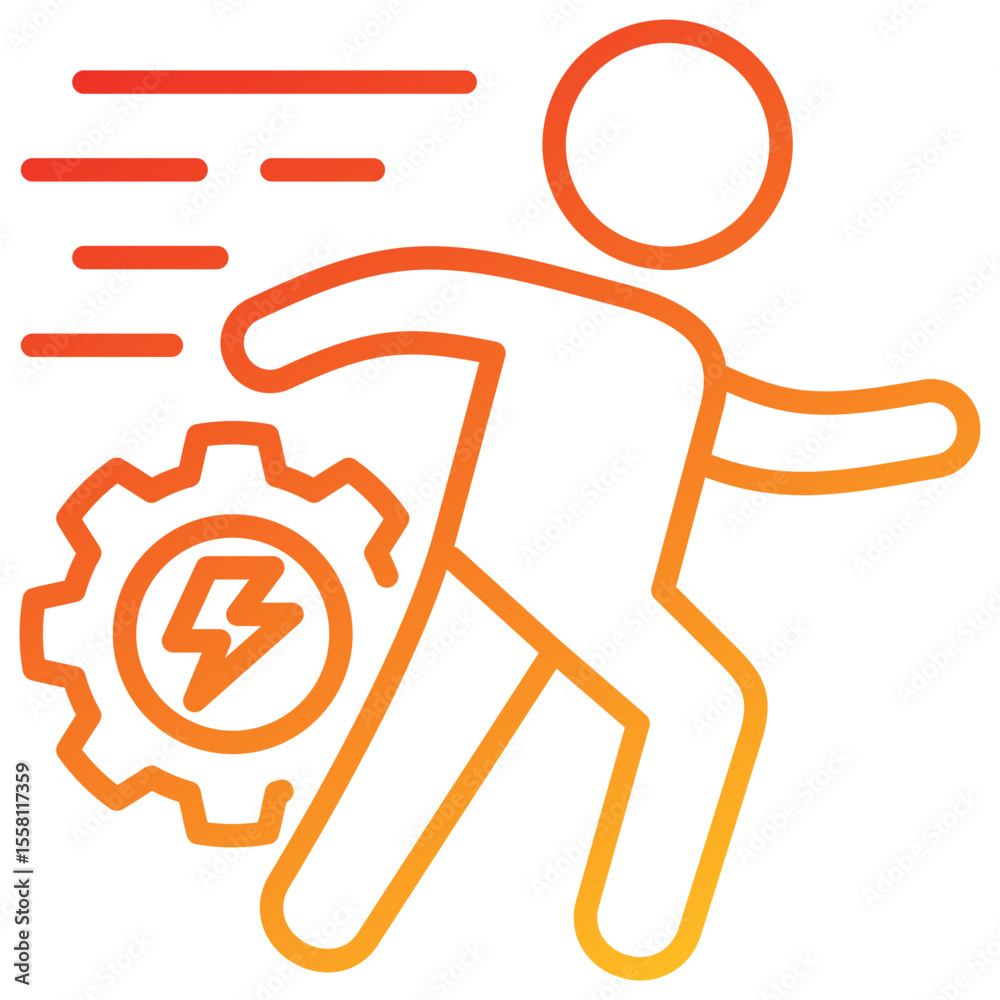 Poster Action Line Gradient Icon