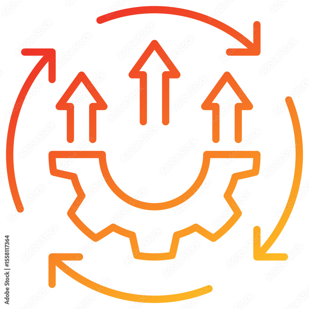 Poster Continuous Improvement Line Gradient Icon