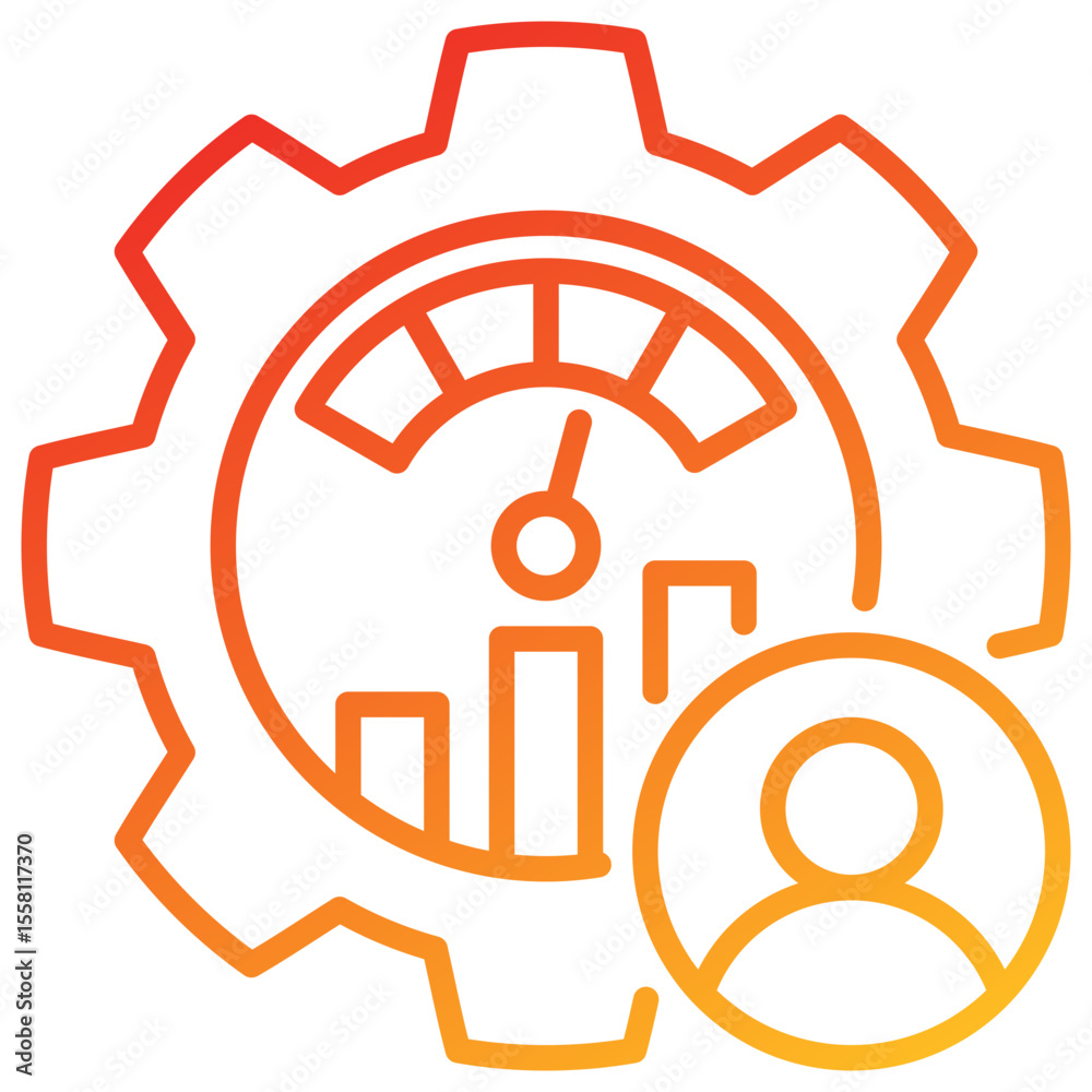 Poster Performance Management Line Gradient Icon