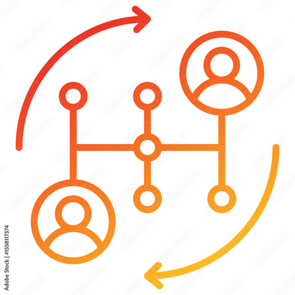 Poster change management line gradient icon