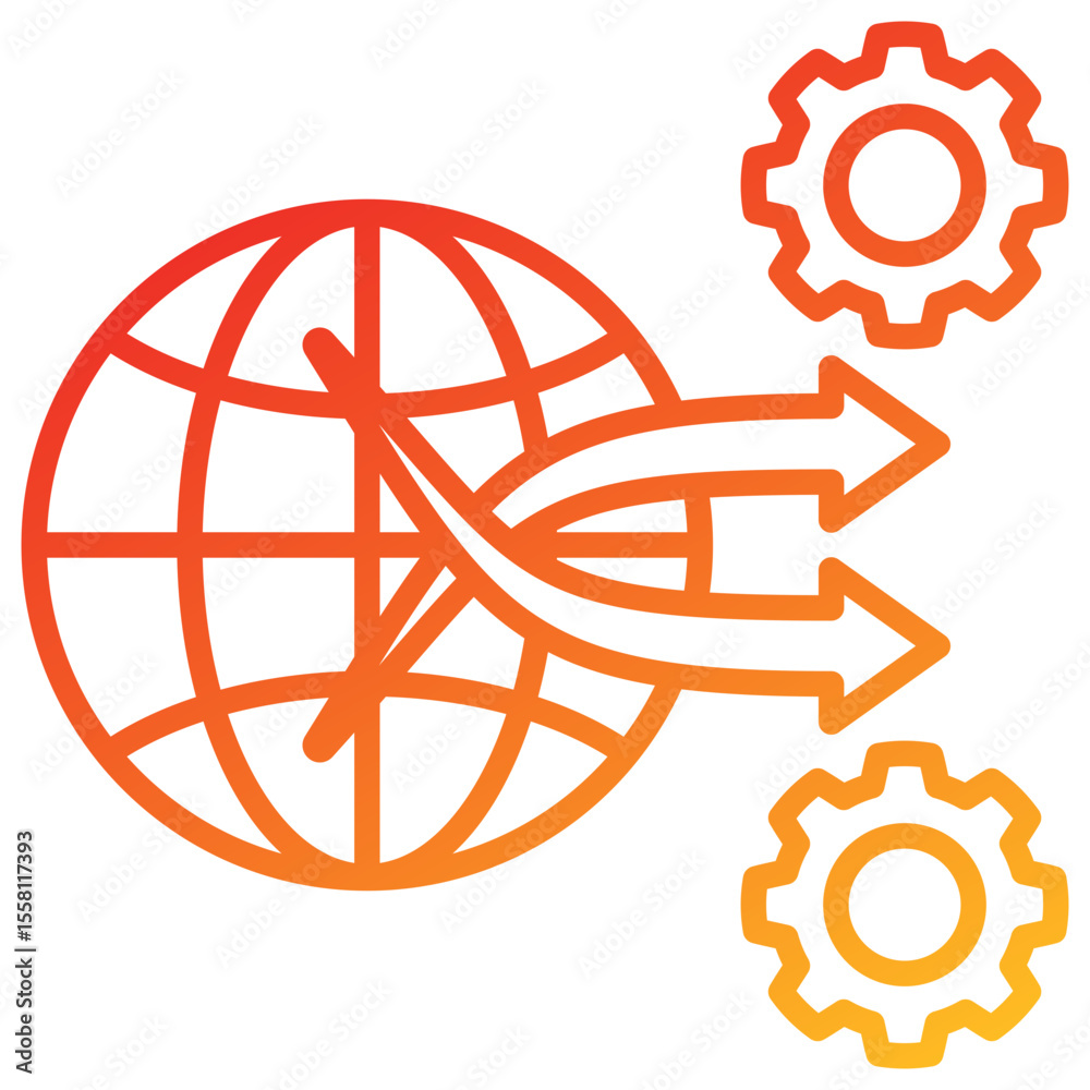 Poster transformation line gradient icon