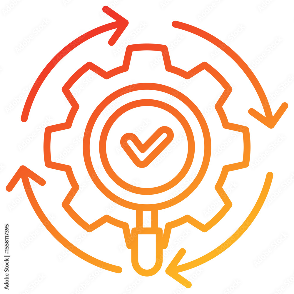 Poster check line gradient icon