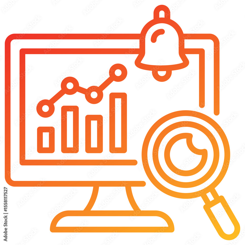 Poster Monitoring Line Gradient Icon
