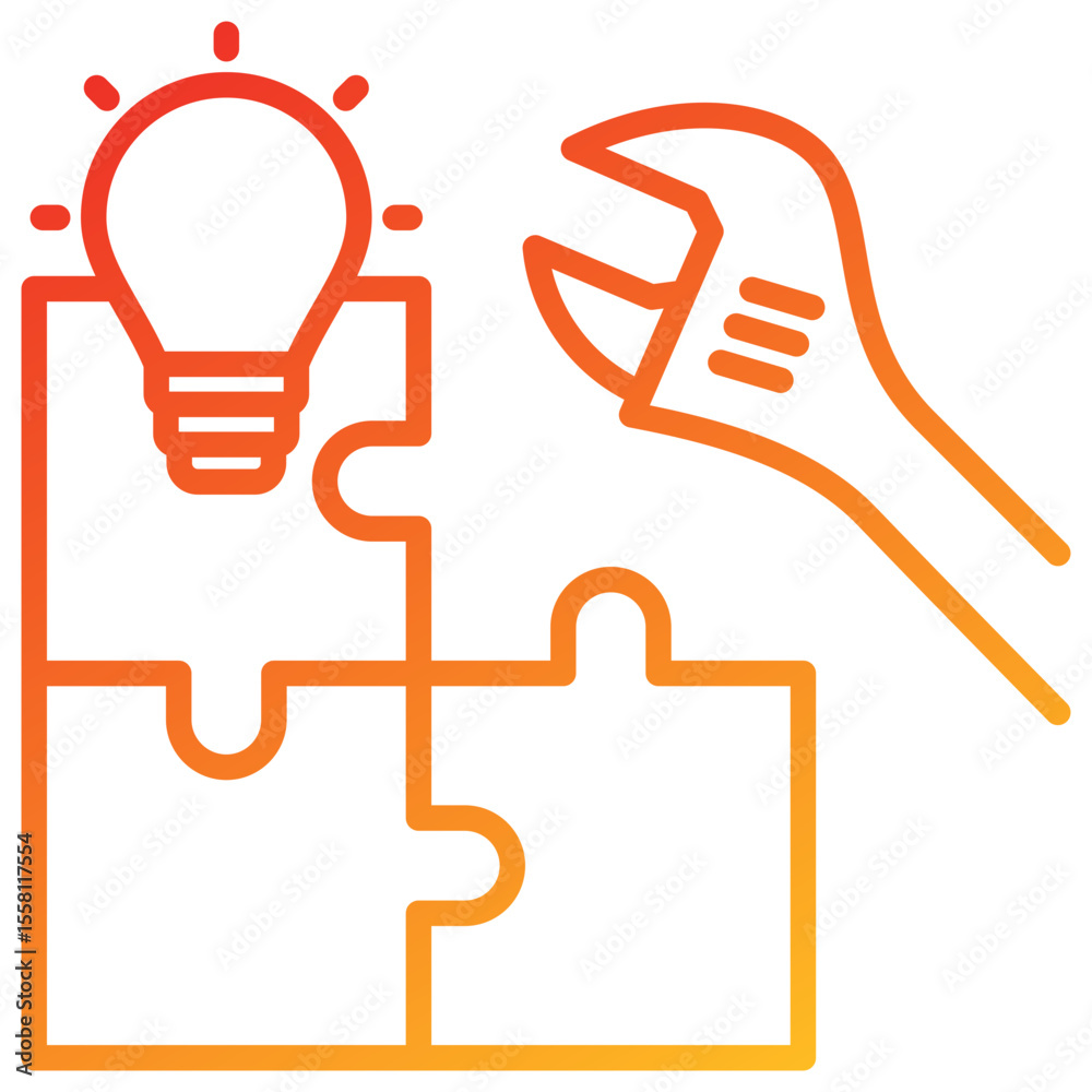 Poster Problem Solving Line Gradient Icon