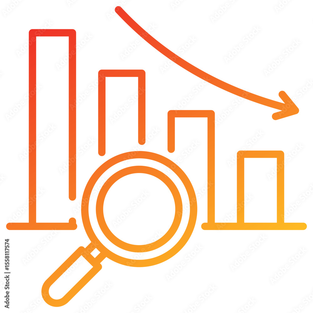 Poster analysis line gradient icon
