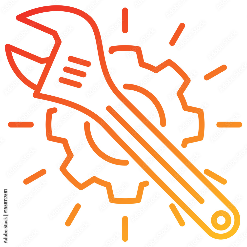 Poster Service Line Gradient Icon
