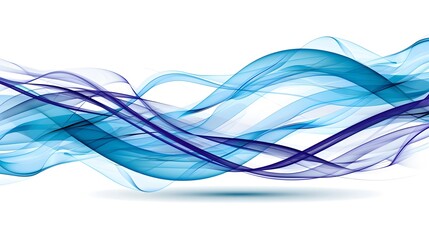 Naklejka premium Elegant Flowing Waves in Shades of Blue and Purple for Abstract Background or Design Use
