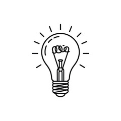 Line Art Light Bulb Idea Inspiration Concept