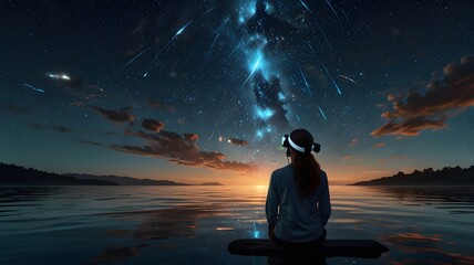 Vr headset experience virtual reality simulation metaverse digital world exploration