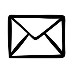 Email envelope icon, Mail symbol vector, Doodle letter envelope icon