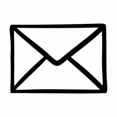 Email envelope icon, Mail symbol vector, Doodle letter envelope icon