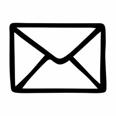 Email envelope icon, Mail symbol vector, Doodle letter envelope icon
