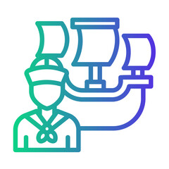 sailor Line Gradient Icon