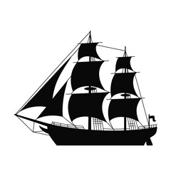 Silhouette of a Sailing Ship