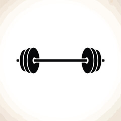 Simple Black Weightlifting Barbell Icon