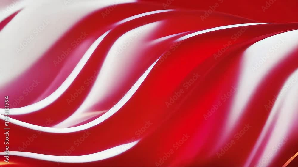 Aufkleber abstract red and white flowing fabric texture