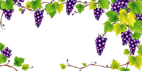 Hand-drawn grapevine border, seamless repeating pattern,  sketch,  greenery