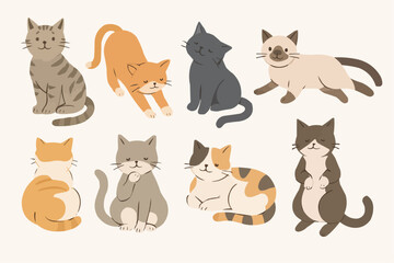 set of funny cats