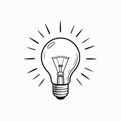Hand Drawn Light Bulb Illustration Symbolizing Idea Innovation and Creative Thinking
