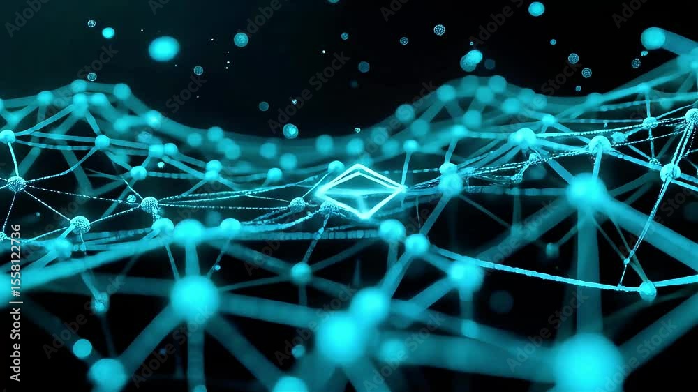 Aufkleber abstract network of turquoise connections