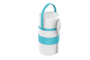 Stainless Steel Lunch Box, Insulated Bento Lunch Box. 3d illustration