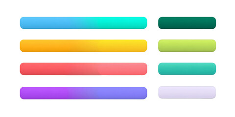 Vibrant Color Gradient Swatches on Transparent Background, PNG