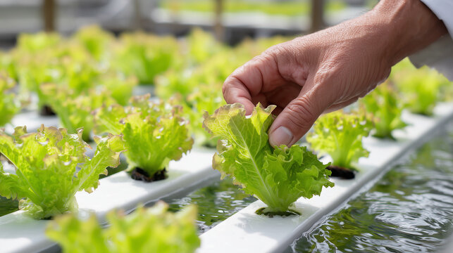 Hydroponic lettuce harvest