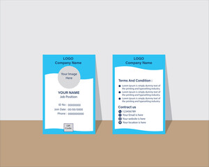 Professional ID card vector template clean, modern, and customizable design for Print or digital use, ID Card, Identity Card for print, Adobe Illustrator Vector file high-quality for Branding.