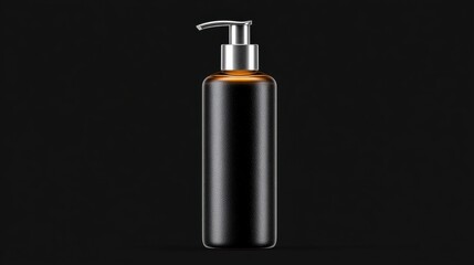 Black Pump Bottle Mockup  Minimalist Product Packaging Design