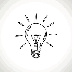 Simple Black and White Lightbulb Illustration