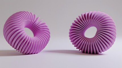 Abstract Purple Sculptures with Spiral Designs for Modern Art and Decor Themes