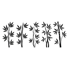 Bamboo Stalks Silhouette Set
