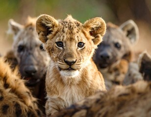 Naklejka premium a baby lion