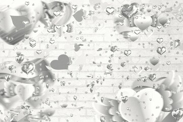 Grey valentines heart pattern
