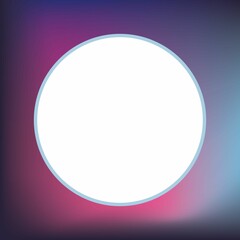 Image of white circle over pink to purple background with copy space