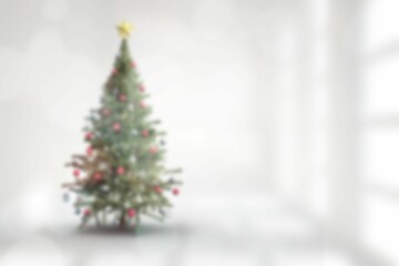 Blurry christmas tree in room
