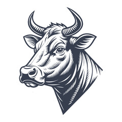 Vintage Hand-Drawn Bison Head Illustration in Engraving Style vector file