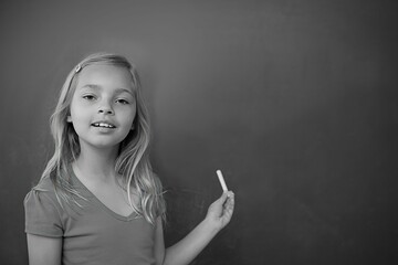 Schoolchild with blackboard